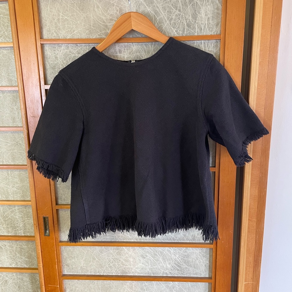 T by Alexander Wang Burlap Frayed Top Sz. M